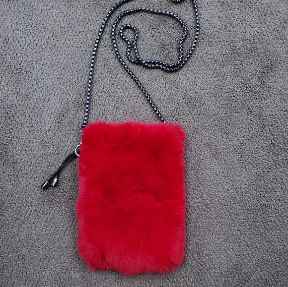 Rex Rabbit Fur Cross Body Pouch - Picture 2 of 2